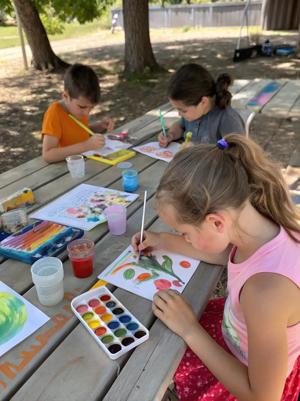 A heartwarming image of children participating in a hands-on art class at LES BOTTICELLI'S, demonstrating the organization's dedication to nurturing young artistic talent and fostering creativity from an early age.